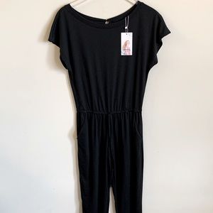Pretty Garden Short Sleeve Jumpsuit/Romper Women’s (S) Black